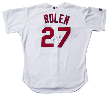2002 Scott Rolen Game Used and Signed Cardinals Jersey from the Larkin Collection (Barry Larkin LOA & JSA LOA)
